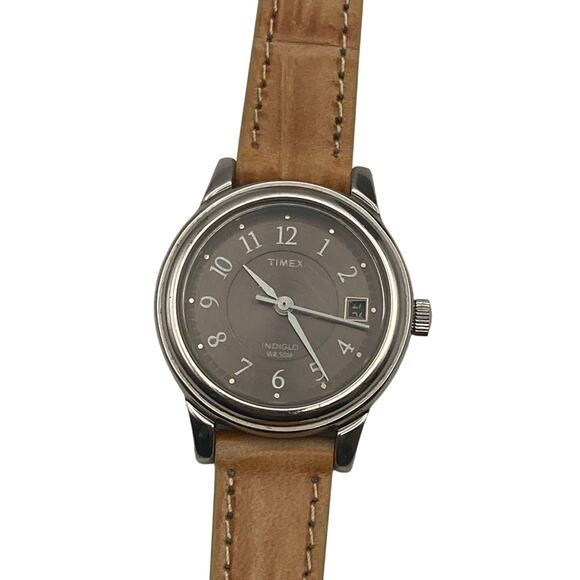 Timex Womens Ladies Indiglo Watch 27mm New Adjustable Leather Ban - New Battery - Picture 1 of 9